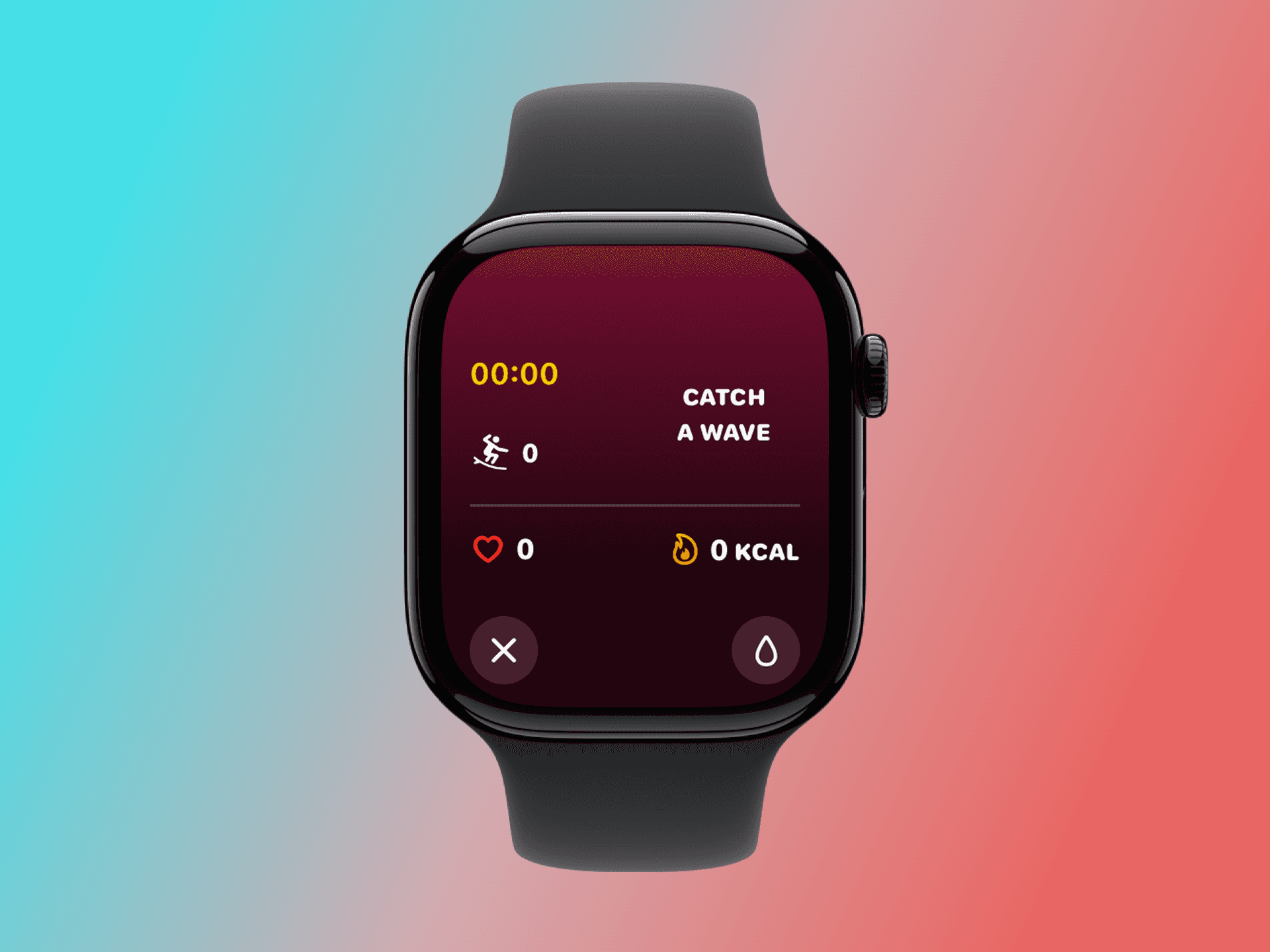 Apple Watch showing 'Catch a Wave' screen