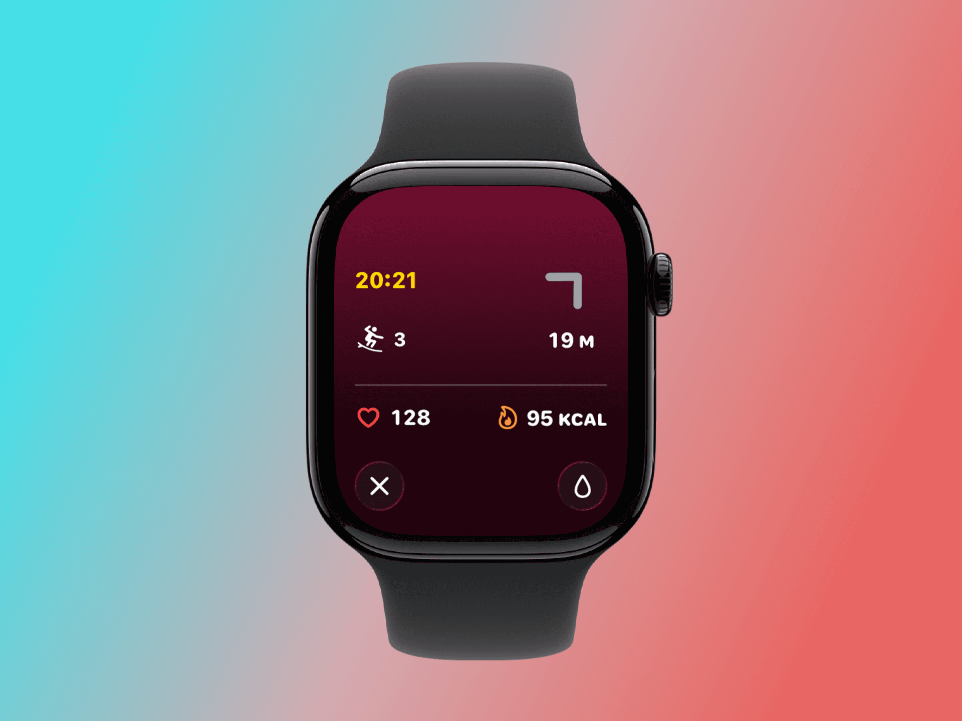 Watch showing arrow and distance to zone